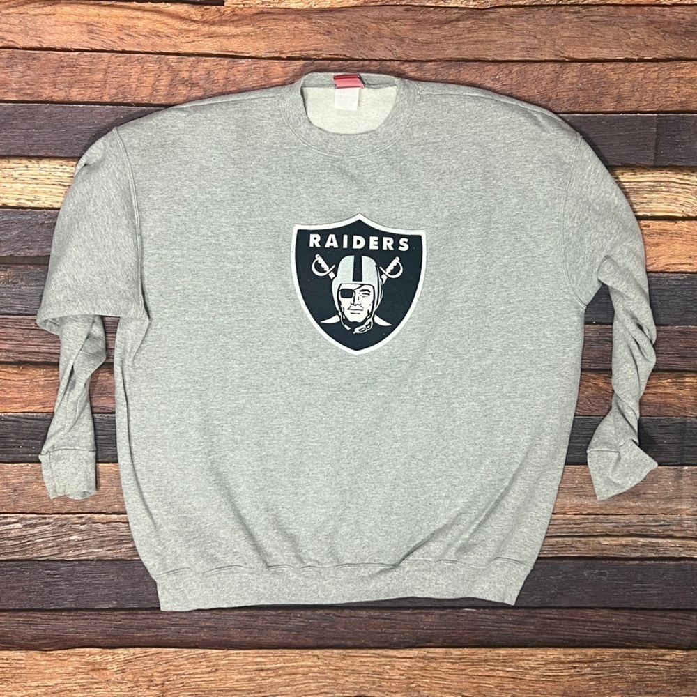 Oakland Raiders NFL Football Crewneck Pullover Jumper Sweatshirt Mens